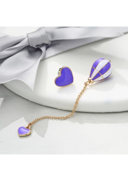 Siyah Stil Ravımour Sıcak Hava Balonu Uzun Küpe Kadınlar Için Kore Asimetrik Kalp Altın Zincir Boncuklu Küpe Moda Kulak Takı (Yurt Dışından) fırsatları