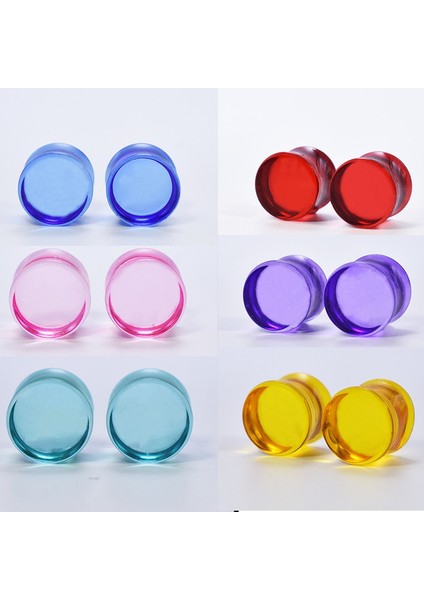 Sarı Stil 22 mm 1 Çift Renkli Akrilik Kulak Tünelleri Ölçü Kulak Genişletici Fişler Genişletici Küpe Delme Ölçüleri Için Fişler (Yurt Dışından) modelleri