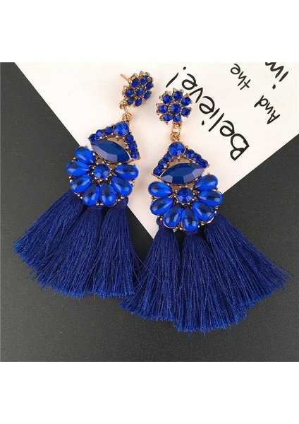 Yeşil Stil Kadınlar Için Bohem Etnik Büyük Uzun Püsküllü Küpe Moda Takı Damlalık Küpe (Yurt Dışından) fırsatları