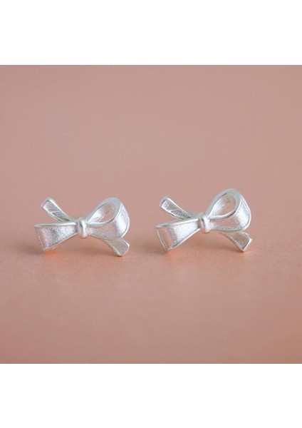 Kadın Kızlar Için Gümüş Tatlı Kurdele Yaka Takısı Küpe Düğün Parti Takı Hediye (Yurt Dışından)