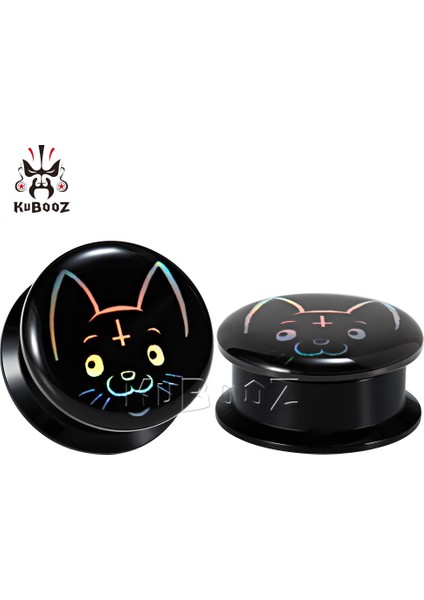 Siyah Stil A-28MM Kubooz Zarif Akrilik Hayalet Hayvan Tasarımı Kulak Genişletici ve Vücut Takı Küpe Tünel Küpe 1 Çift (Yurt Dışından) indirimleri