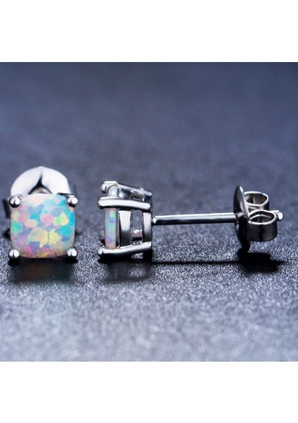 Gümüş Tarzı Kızlar Için Beyaz Opalli Gümüş Renk Yuvarlak Küpe Aksesuarları (Yurt Dışından) modelleri