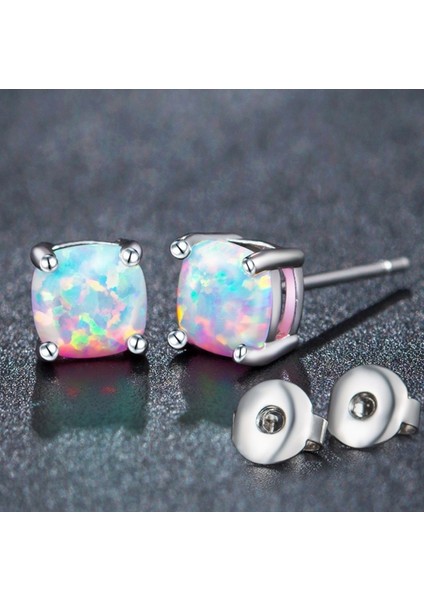 Gümüş Tarzı Kızlar Için Beyaz Opalli Gümüş Renk Yuvarlak Küpe Aksesuarları (Yurt Dışından) indirimleri