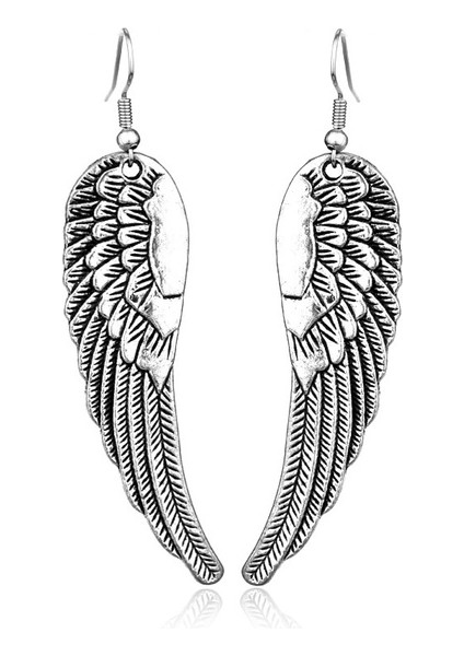 Yeni 1 Çift Tibet Gümüş Kadın Bayan Sıcak Moda Taşlı Melek Kanat Küpe Damla Dangle (Yurt Dışından) fiyatları