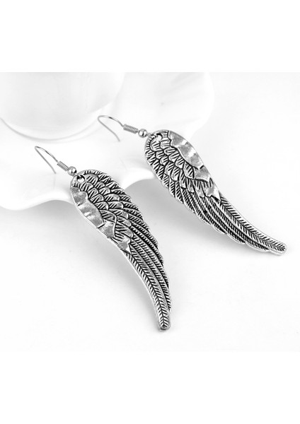 Yeni 1 Çift Tibet Gümüş Kadın Bayan Sıcak Moda Taşlı Melek Kanat Küpe Damla Dangle (Yurt Dışından) fırsatları