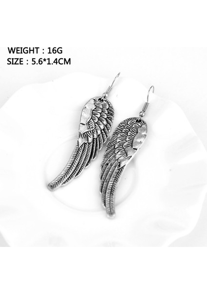 Yeni 1 Çift Tibet Gümüş Kadın Bayan Sıcak Moda Taşlı Melek Kanat Küpe Damla Dangle (Yurt Dışından) indirimleri