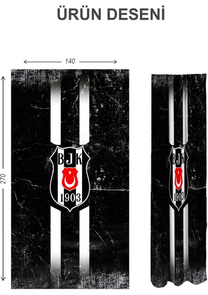 Dijital Baskı Yıkanabilir Modern Desenli 2 Kanat Bebek ve Çocuk Odası Fon Perdesi