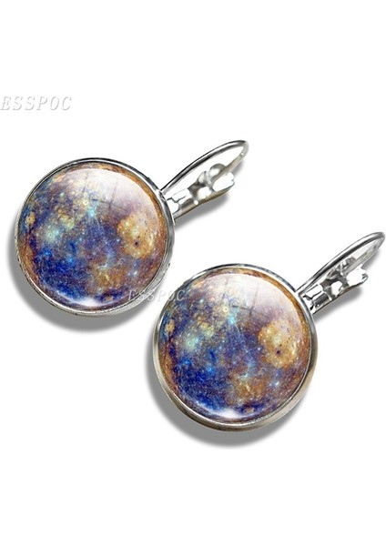 No.5 Boyutu Güneş Sistemi Takıları Galaksi Nebula Kanca Küpe Dolunay Halka Küpe Gezegen Takı Kadın Moda Kulak Aksesuarları (Yurt Dışından)