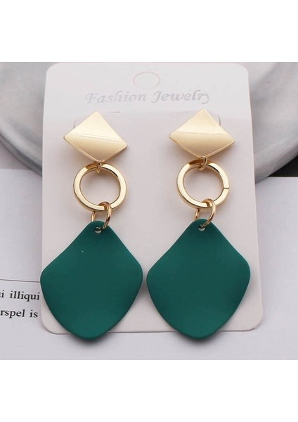 Yeşil Stil Yeni Moda Küpe Bayan Yeşil Beyaz Kırmızı Geometrik Damla Küpe Punk Metal Küpe Moda Takı Zarif (Yurt Dışından) fiyatları