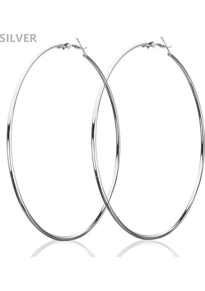 Gümüş Tarzı 8 cm Büyük Metal Ince Halkalı Gümüş Veya Altın Sıcak 7 cm Kolye Küpe Modası (Yurt Dışından)