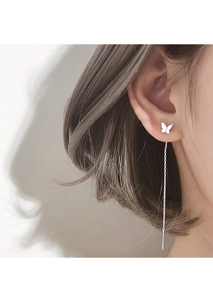 Gümüş Tarzı Yeni Zarif Gümüş Kelebek Küpeler Kadın Moda Incelikli Düğüm Küpe Takıları - Türkçe E-Ticaret Başlığı (Yurt Dışından) indirimleri