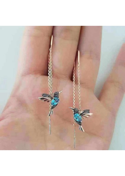 Kırmızı Kadınlar Için Zarif Kuşlu Kristal Damla Küpe Uzun Süslü Küpe Romantik Taşlı Düğün Takı (Yurt Dışından) modelleri