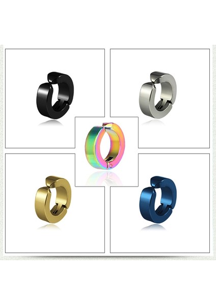 Siyah Stil Takı Aksesuar Küpe Pürüzsüz Metal Stil Deliksiz Kulaklar Için Charm Trendy Kulak Klipsi Kişilik Unisex Titanyum Çelik Kulak Klipsi Kravat Moda Takı Yuvarlak Punk (Yurt Dışından) fırsatları