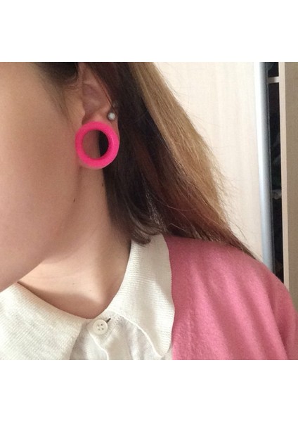 Turuncu Tarzı 14 mm Çok Renkli Silikon Esnek Ince Kulak Tıkacı Çift Flared Deri Tüneller Kulaklıklar Kulak Gerdirici Genişletici Piercing (Yurt Dışından)