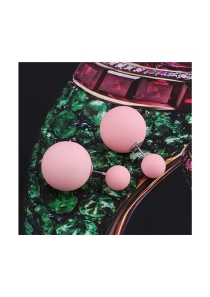 Pembe Tarzı Yeni Maxi Çift Taraflı Büyük Top Inci Küpe Basit Stil Şeker Renk Kauçuk Toka Küpe Kadın Aksesuarları Bijoux (Yurt Dışından)