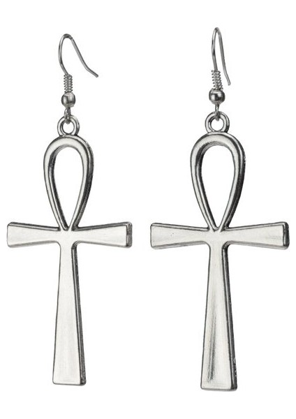 Bronz Tarzı Gümüşbronzaltın Ankh Küpeler - Büyük Açıklayıcı Art Deco Mücevher - Antik Mısır, Kleopatra, Seksenler, Retro & Vintage, Podyum, Kostüm (Yurt Dışından) fiyatları