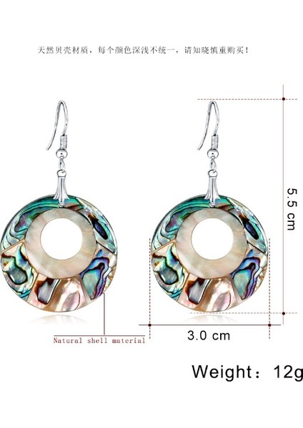 Yeni Doğal Abalon Kabuk Serisi Küpe Moda Vahşi Bayan Küpeleri (Yurt Dışından) modelleri