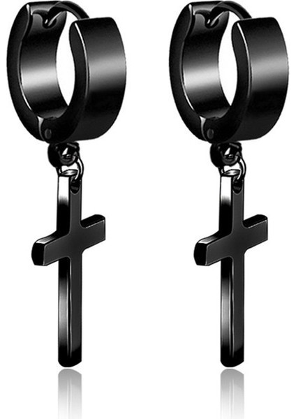 Gümüş Tarzı 2 Adet/1 Çift Unisex Moda Kişilik Paslanmaz Çelik Haç Küpe Alerjiye Karşı Punk Takı Hediye (Yurt Dışından) fırsatları