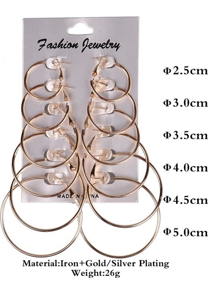 Altın Tarzı 12 Çift Set 6 Çift Punk Tarzı Altın Gümüş Kaplama Alaşımlı Damla Küpe Seti Trendi Basit Zarif Benzersiz Küpeler Kadın Takı Aksesuarları (Yurt Dışından) modelleri