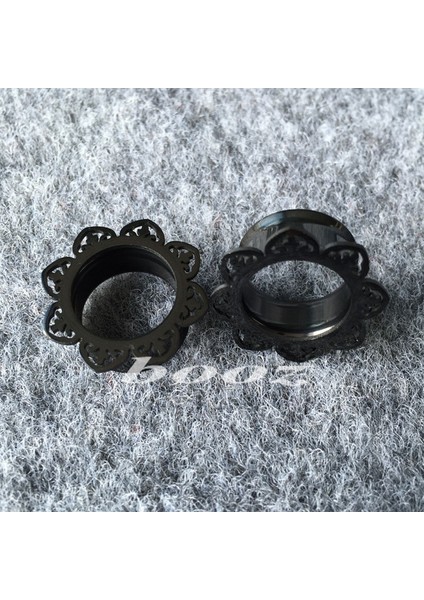 Siyah Stil 16 mm 1 Çift Paslanmaz Çelik Küpe Punk Çiçek Kulak Takma Tünel Piercing Vücut Takı Tek Flared Kulak Ölçüleri (Yurt Dışından)