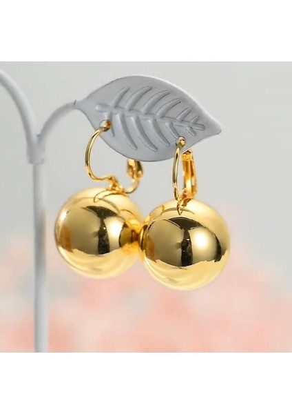 Gümüş Tarzı Kadın Kız Için Siyah Altın Kaplama Büyük Top Küpe Fransız Kanca Düğün Hediyesi Moda Takı (Yurt Dışından) fiyatları