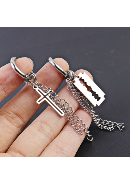 H02 Yeni Kpop Bts Blade Küpe V Küpe Uzun Püskül Küpe Moda Takı Kadınlar ve Erkekler Için (Yurt Dışından)