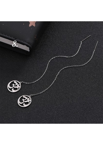 No.8 Boyut Moda Lineer Küpe Asma Uzun Zincir Küpe Zincir Küpe Küpe Küpe Edgy Boncuk Küpe Kadın Aksesuarları Takı St.patrick Günü Takı (Yurt Dışından)