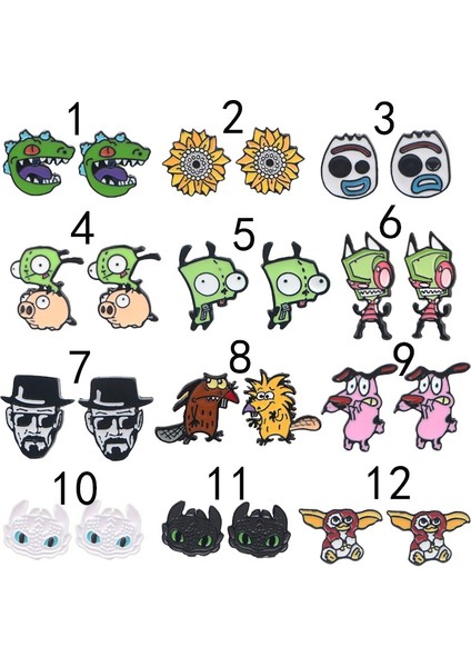 No.12 Boyutu Oair Moda Kadın Emaye Küpe Takı Sevimli Hayvan Küpe Küpe Küpe Takı (Yurt Dışından) modelleri