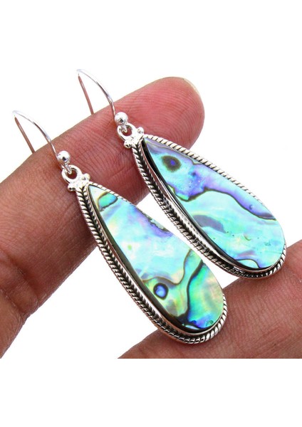 Çok Renkli Stil 925 Ayar Gümüş Labradorit Taşlı Düğün Sallantılı Küpe Takı (Yurt Dışından)