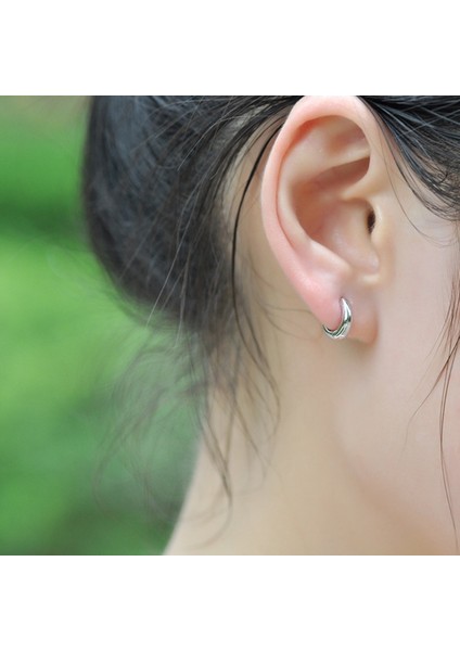 Gümüş Tarzı 925 Ayar Gümüş Charm Parlak Küçük Halka Küpe (Yurt Dışından) fırsatları