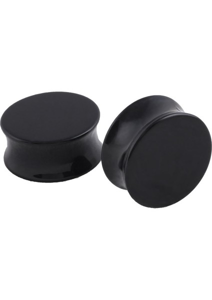 Siyah Stil No.8 Boyut 1 Çift Akrilik Siyah ve Beyaz Kulak Tıkaç Tünelleri Kulak Genişletici Deldirme Vücut Takı Küpe (Yurt Dışından)