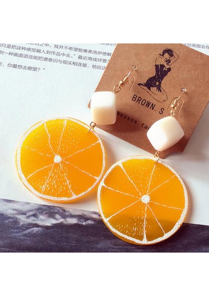 Sarı Stil Kızlar Için Büyük Limon Sarısı Yuvarlak Küçük Küpe Hediye Yaz Kışkırtıcı Küpe (Yurt Dışından) fiyatları