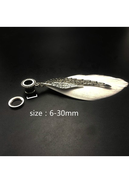 22 mm 1 Çift Cerrahi Çelik Kristal Kuğu Tüyü Kanat Kolye Asma Küpe Tıkaç Et Takma Tünel Kulak Meme Genişletici Vücut Piercing Takı Büyük Beden (Yurt Dışından)