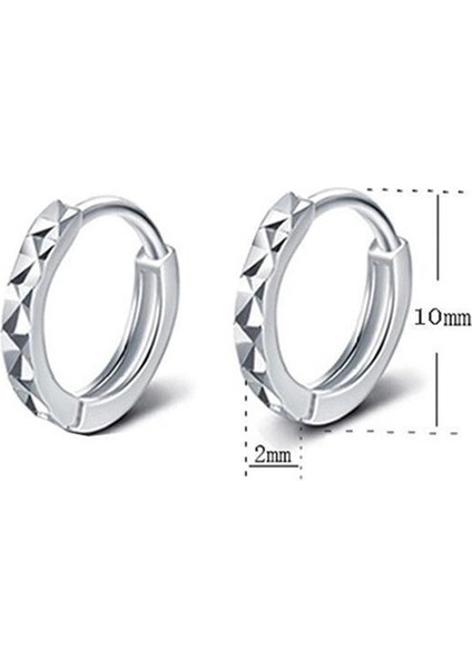 Kadın Kızlar Için 925 Ayar Gümüş Fasetli Küçük Halka Küpe - Huggie (Yurt Dışından) modelleri