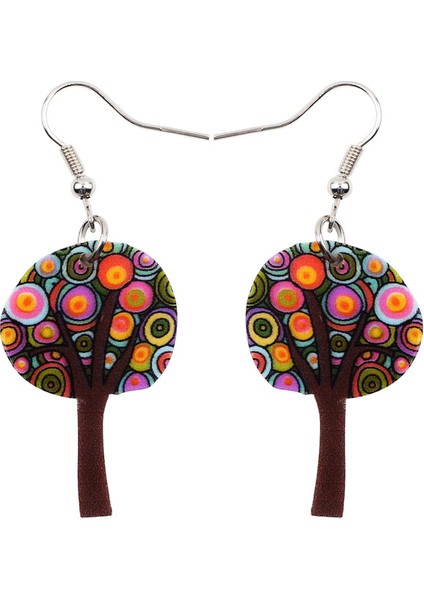 Kadın Kızlar Çocuklar Için Akrilik Renkli Ağaç Küpe Damla Sallantılı Komik Sevimli Bitki Stil Moda Takı Hediye Şans Göz Alıcı (Yurt Dışından) fiyatları