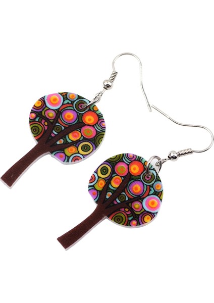 Kadın Kızlar Çocuklar Için Akrilik Renkli Ağaç Küpe Damla Sallantılı Komik Sevimli Bitki Stil Moda Takı Hediye Şans Göz Alıcı (Yurt Dışından) fırsatları