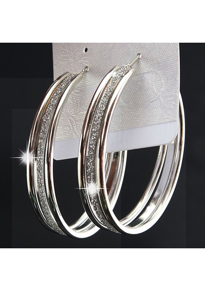 Gümüş Tarzı Sıcak Satış Yeni Gelenler Çeşitleri Altın ve Gümüş Mat Kadın Büyük Halka Küpe Düğün Gelin Moda Takı (Yurt Dışından) fırsatları