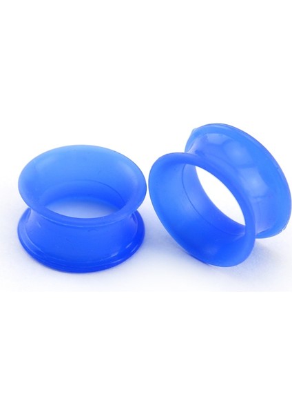 Mavi Stil 22 mm Çok Renkli Silikon Esnek Ince Kulak Tıkacı Çift Flared Deri Tüneller Kulaklıklar Kulak Gerdirici Genişletici Piercing (Yurt Dışından)