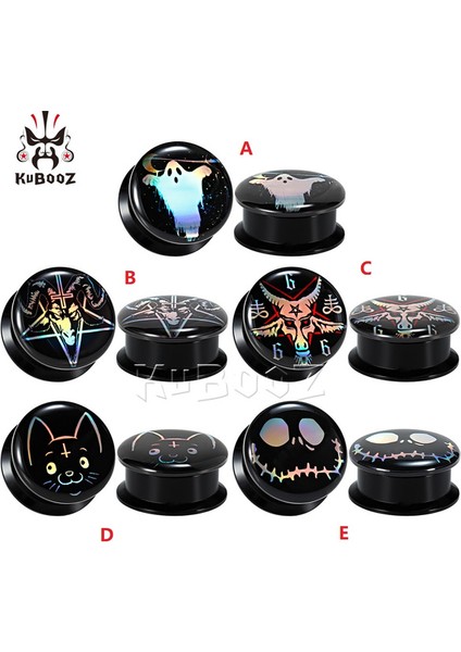 Siyah Stil A-6mm Kubooz Zarif Akrilik Hayalet Hayvan Tasarımı Kulak Genişletici ve Vücut Takı Küpe Tünel Küpe 1 Çift (Yurt Dışından) fiyatları