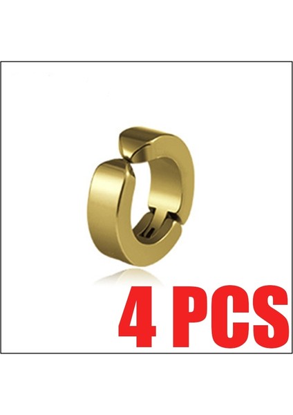 Altın Tarzı Takı Aksesuar Küpe Pürüzsüz Metal Stil Deliksiz Kulaklar Için Charm Trendy Kulak Klipsi Kişilik Unisex Titanyum Çelik Kulak Klipsi Kravat Moda Takı Yuvarlak Punk (Yurt Dışından)