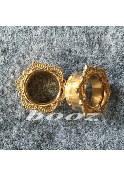 Siyah Stil 14 mm 1 Çift Paslanmaz Çelik Küpe Punk Çiçek Kulak Takma Tünel Piercing Vücut Takı Tek Flared Kulak Ölçüleri (Yurt Dışından)