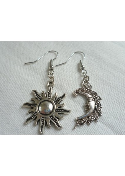 5 Çift Takı Uyumsuz Güneş ve Ay Küpe, Göksel Küpeler, Ay Evreleri Küpe (Yurt Dışından) modelleri