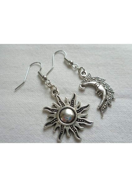 5 Çift Takı Uyumsuz Güneş ve Ay Küpe, Göksel Küpeler, Ay Evreleri Küpe (Yurt Dışından) indirimleri