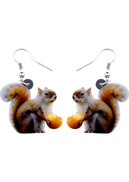 Kahverengi Tarzı Kadın Kızlar Gençler Için Fındık Sincap Küpe Düşen Damla Benzersiz Orman Hayvan Takı Akrilik Tatlı Hediye Parti Süslemesi (Yurt Dışından) fiyatları