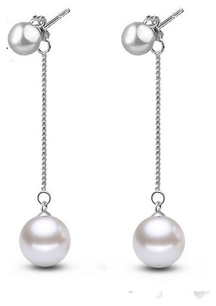 Romantik Düğün Bricos Inci Küpe Takı Çift Takı Yolu Gümüş Uzun Püskül Küpe Kadınlar Için (Yurt Dışından) fiyatları