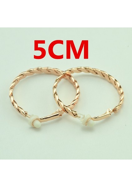Gül Altın Tarzı 5 cm 2018 Yeni Çift Iplikli Küpe Kadınlar Için Deliksiz Moda Bayan Gül Altın Gümüş Siyah Takı (Yurt Dışından)