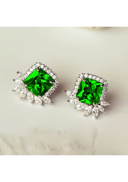 Yeşil Stil No.10 Boyutu 1 Çift Doğal Taşlı Zümrüt Parti Moda Küpe Taş Doğum Taşı Gelin Düğün Nişan Küpe Taç Küpe Kulak 20 Tasarım Seçebilirsiniz (Yurt Dışından)