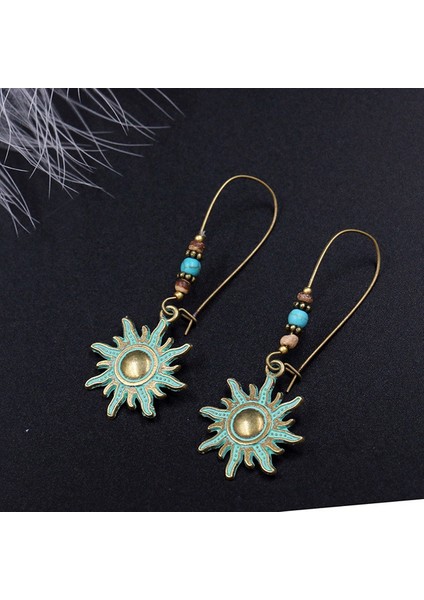 Bronz Güneş Düşen Küpe Danglers Bohem Tarzı Vintage Şık Küpe Moda Retro Kişiselleştirilmiş Parti Aksesuarları Küpe (Yurt Dışından)