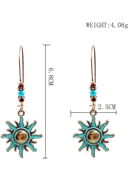 Bronz Güneş Düşen Küpe Danglers Bohem Tarzı Vintage Şık Küpe Moda Retro Kişiselleştirilmiş Parti Aksesuarları Küpe (Yurt Dışından)