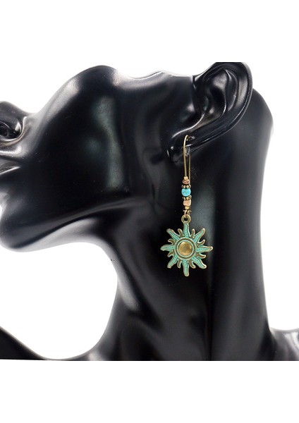 Bronz Güneş Düşen Küpe Danglers Bohem Tarzı Vintage Şık Küpe Moda Retro Kişiselleştirilmiş Parti Aksesuarları Küpe (Yurt Dışından)
